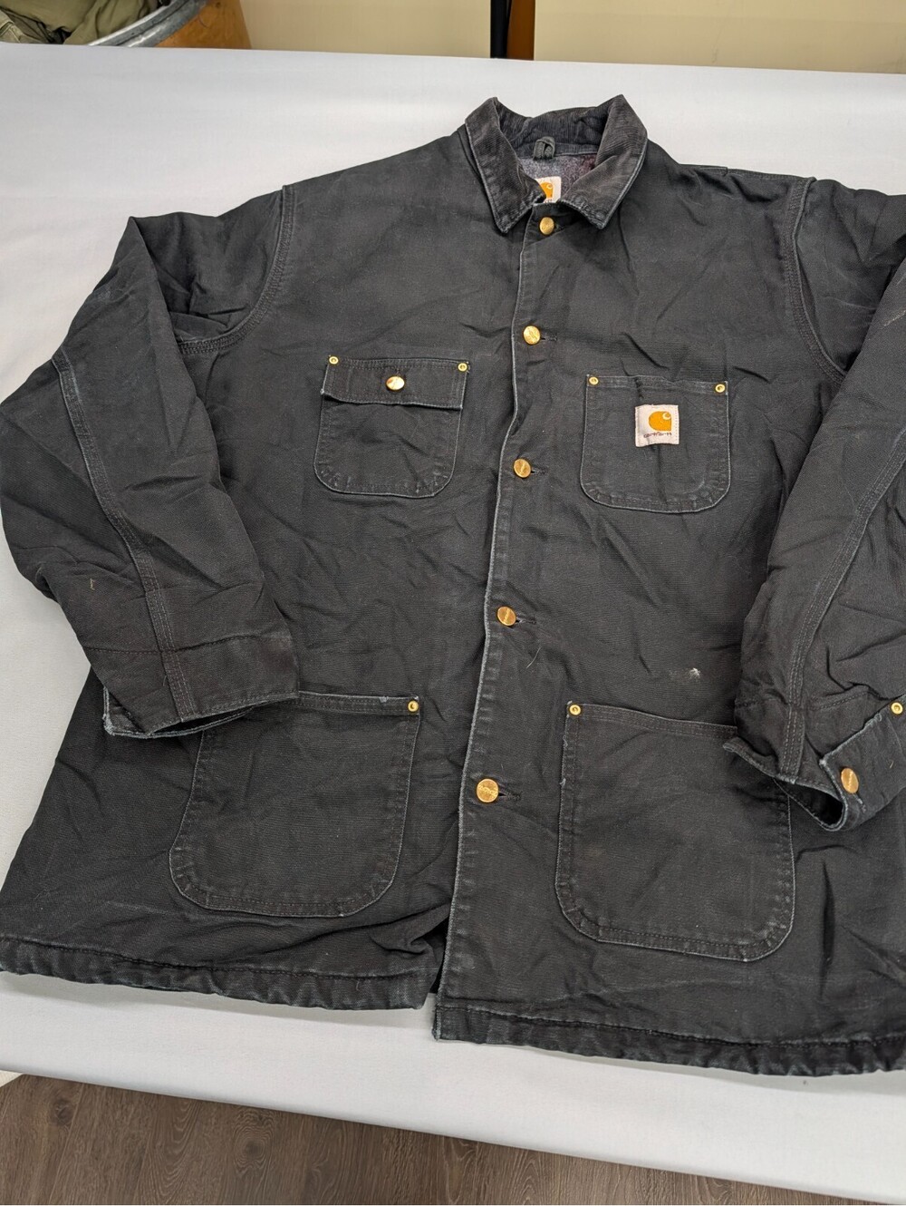 Carhartt Chore Coat Jacket XL Tall Black Blanket Lined C001